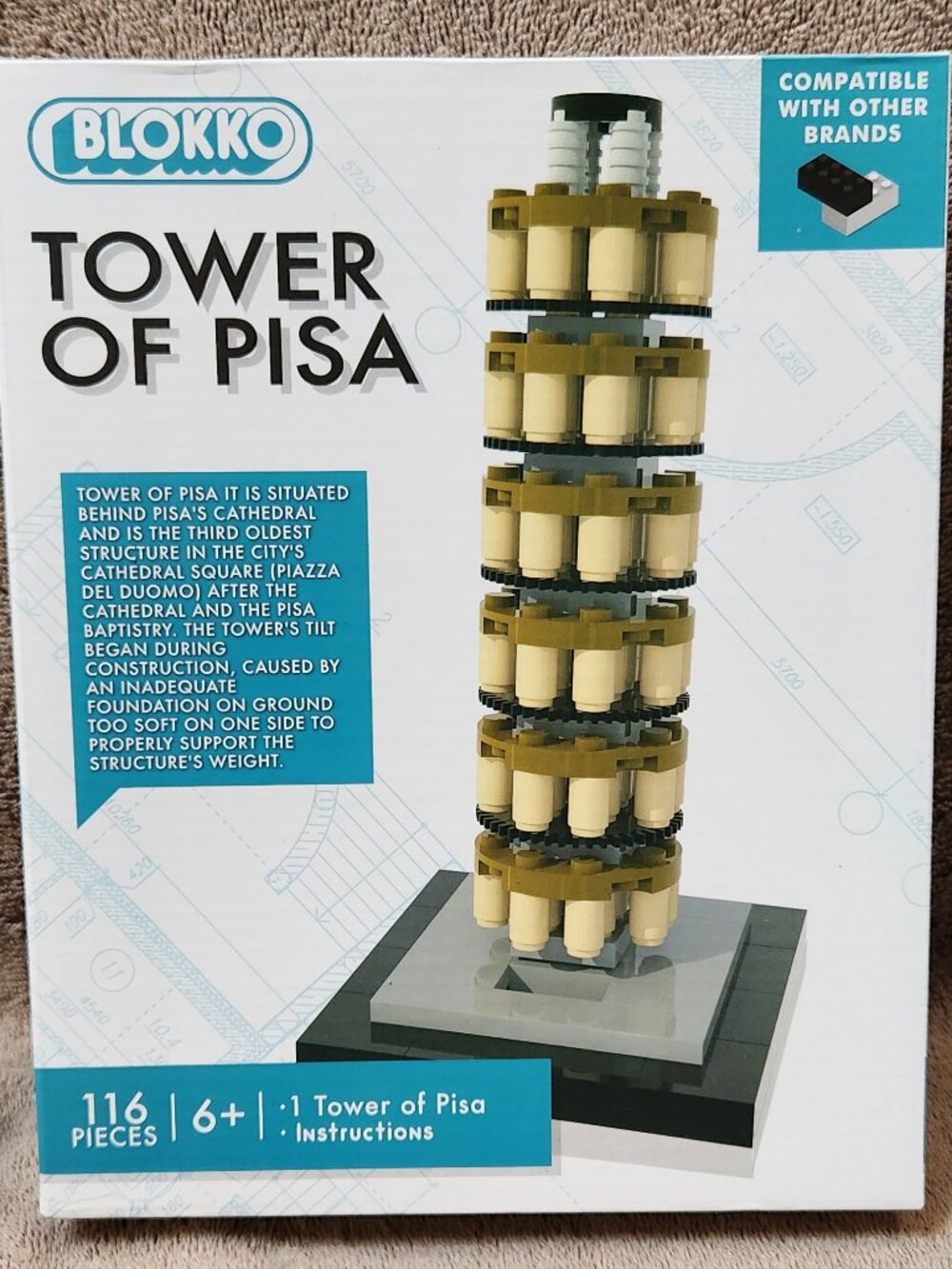 BLOKKO Tower of Pisa Building Blocks - 116 Pieces - NEW NIB